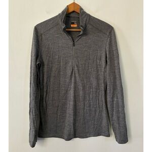 Icebreaker Merino Wool 200 Half Zip Long Sleeve Top in Grey